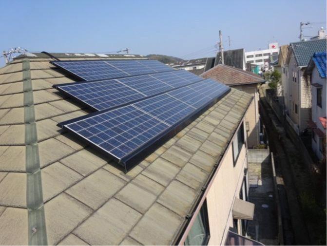 松山市K様邸 太陽光パネル設置屋根施工前