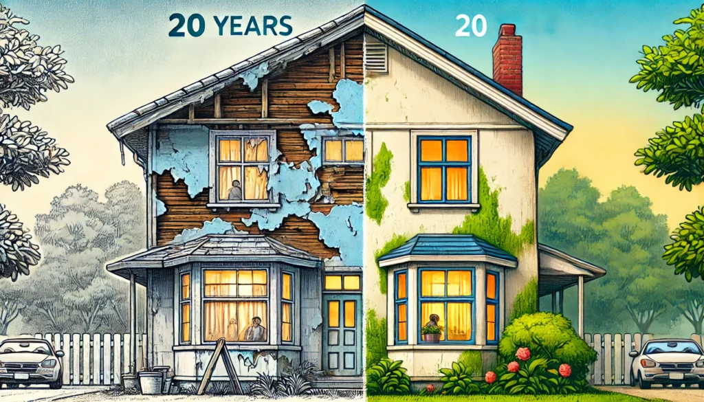 築年数20年で外壁塗装しないとどうなる?