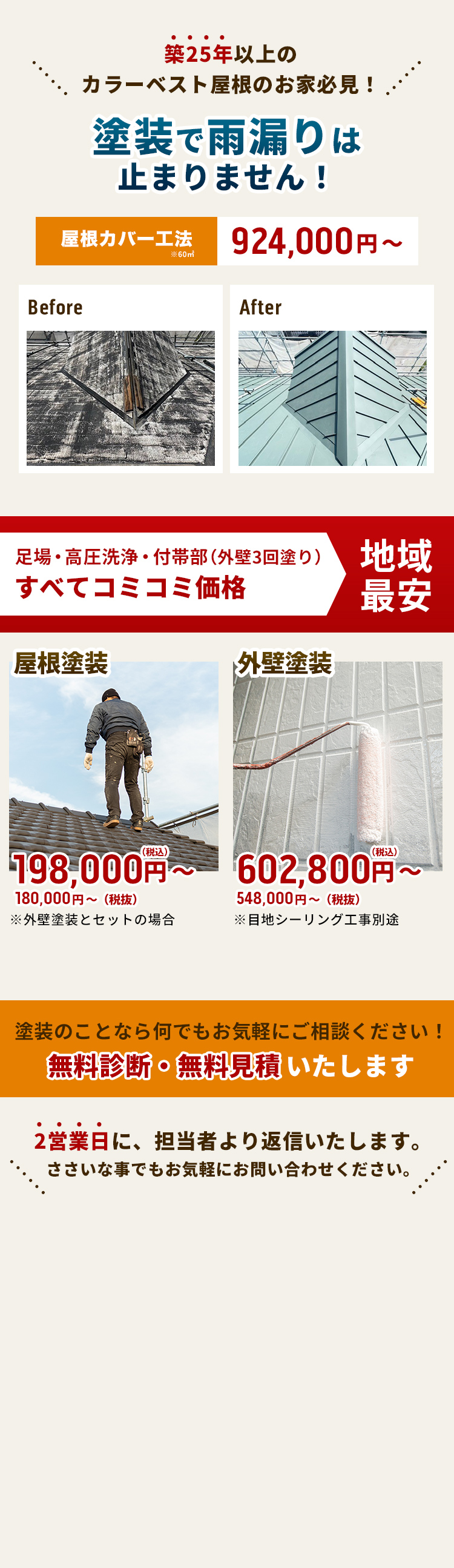塗装で雨漏りは止まりません！